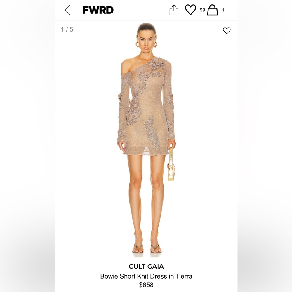 Cult Gaia Bowie Short Knit Dress in Tierra